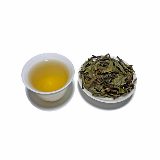 Rooteas white peony white tea liquid