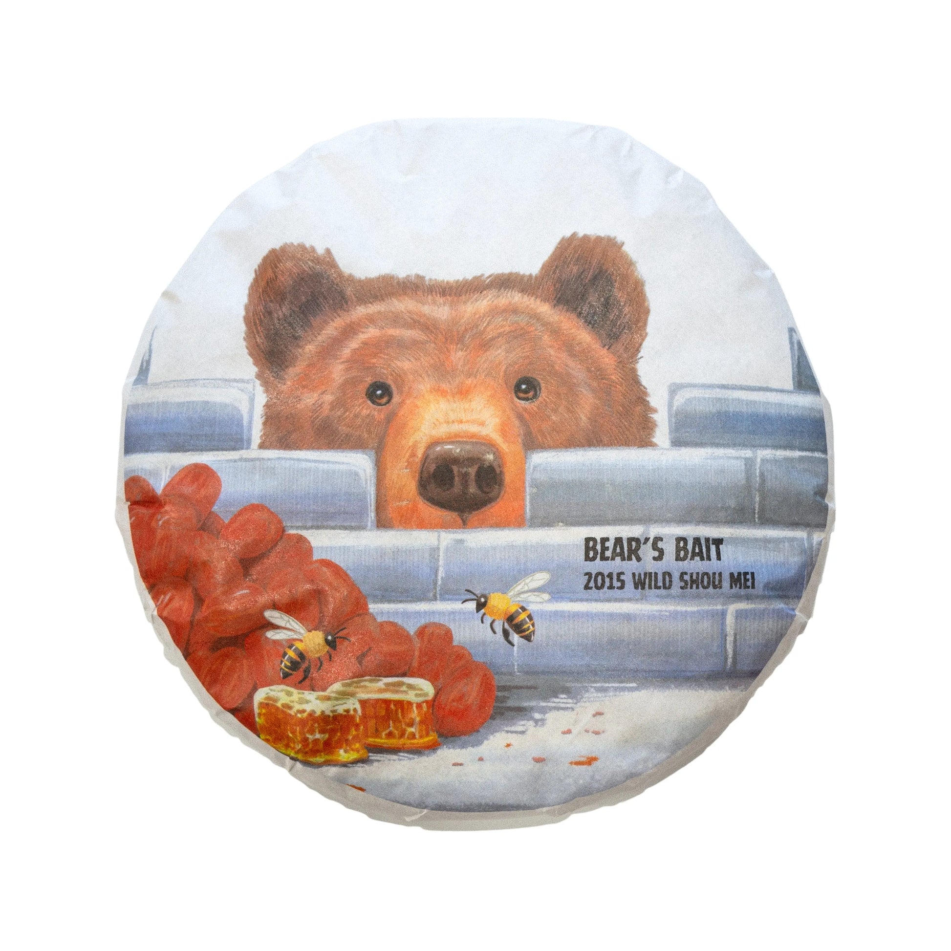 Rooteas bear's bait aged white tea cake on a white background